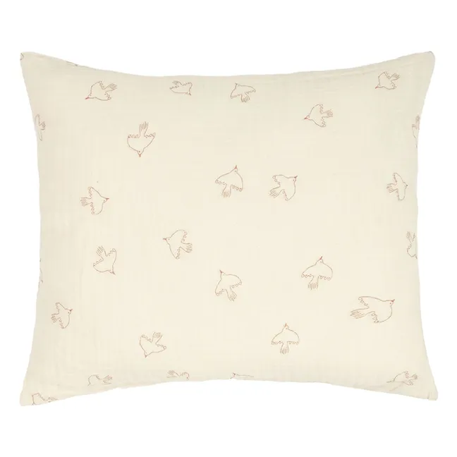 Federa per cuscino Wabi-Sabi Hoshi Birds | Crema