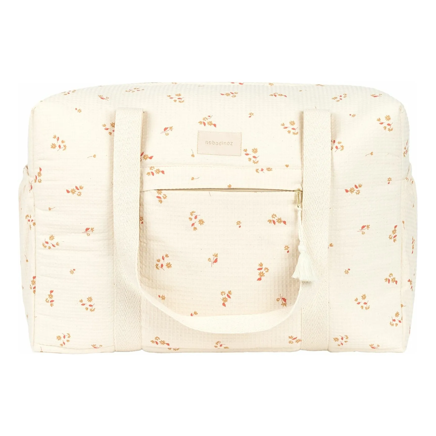 Nobodinoz Ecru Waterproof Maternity Bag In Organic Cotton Opéra Lily