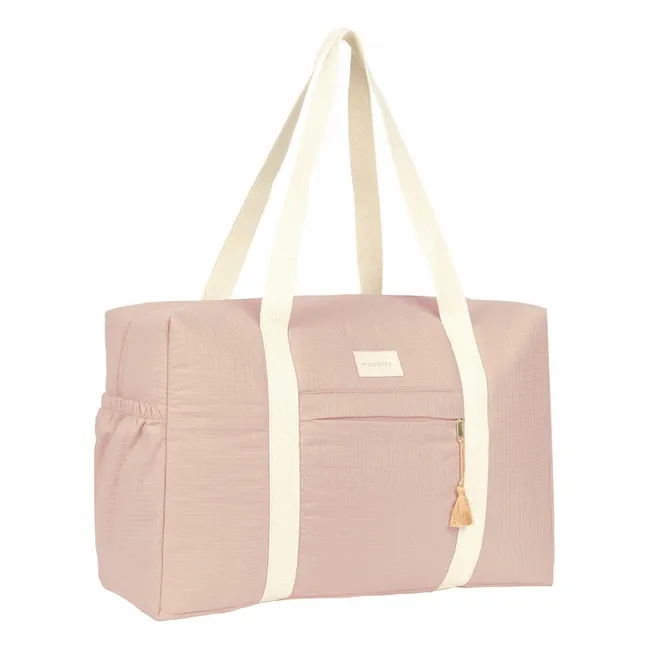 Sac de maternité imperméable en coton bio Opéra | Rose pâle