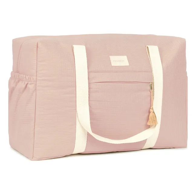 Sac de maternité imperméable en coton bio Opéra | Rose pâle