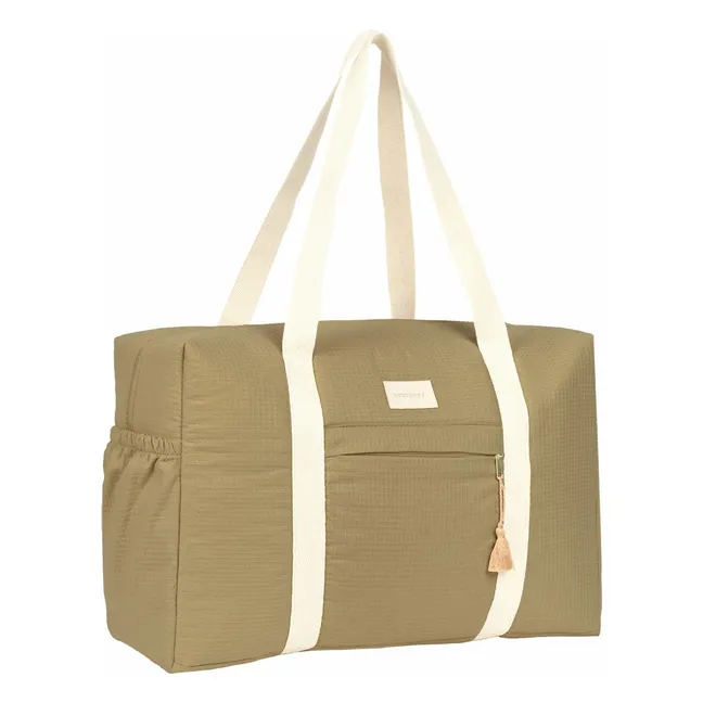Sac de maternité imperméable en coton bio Opéra | Olive