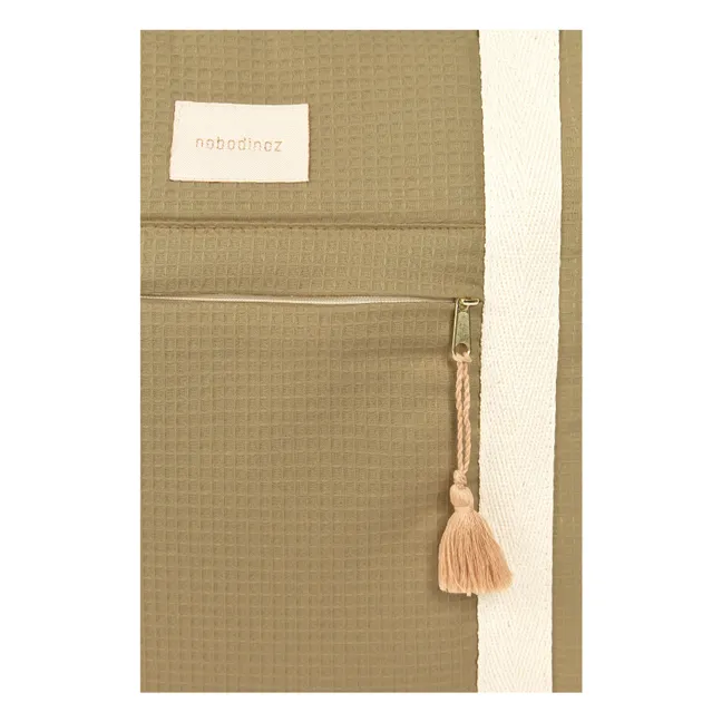 Sac de maternité imperméable en coton bio Opéra | Olive
