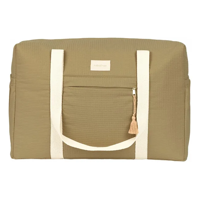 Sac de maternité imperméable en coton bio Opéra | Olive