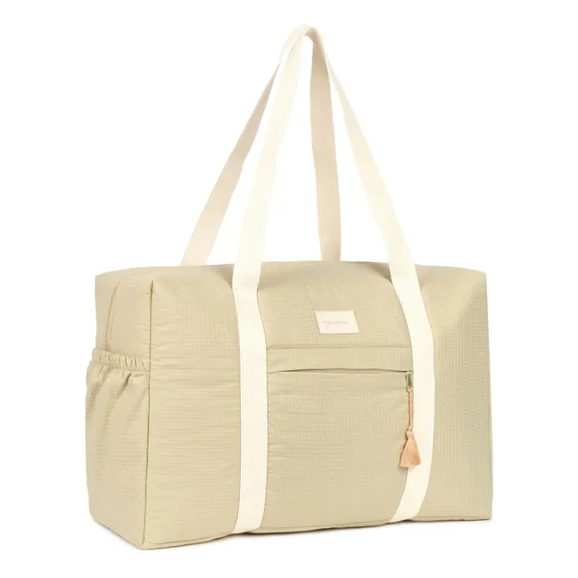 Sac de maternité imperméable en coton bio Opéra | Sauge