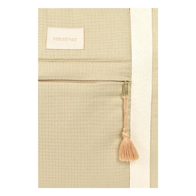Waterproof maternity bag in organic cotton Opéra | Sage