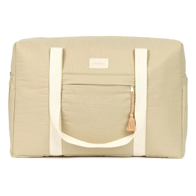 Sac de maternité imperméable en coton bio Opéra | Sauge