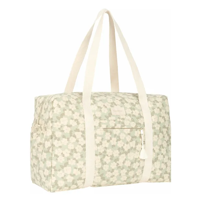 Sac de maternité imperméable en coton bio Opéra Sakura | Sauge