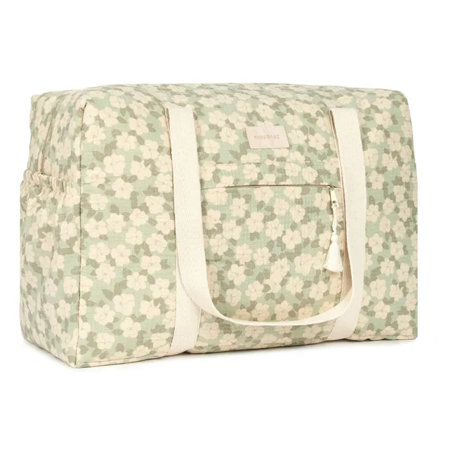 Sac de maternité imperméable en coton bio Opéra Sakura | Sauge