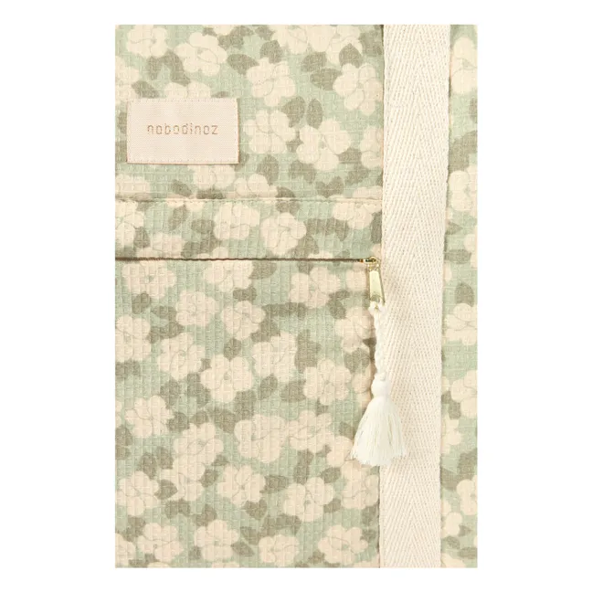 Sac de maternité imperméable en coton bio Opéra Sakura | Sauge