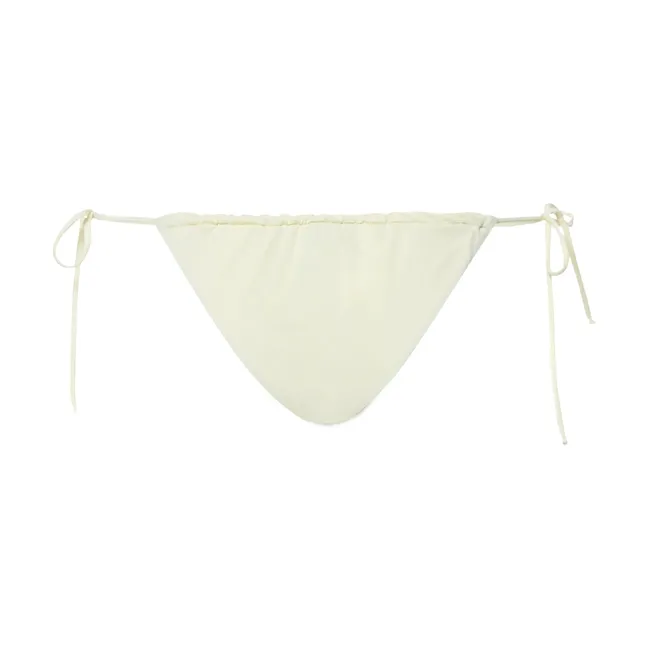 Knotted and Gathered Swimsuit Bottom | Off white