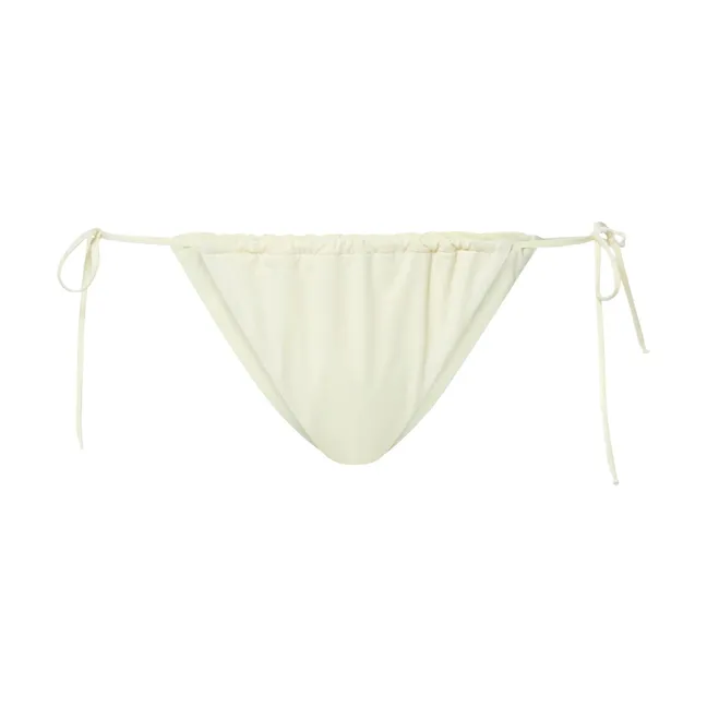 Knotted and Gathered Swimsuit Bottom | Off white