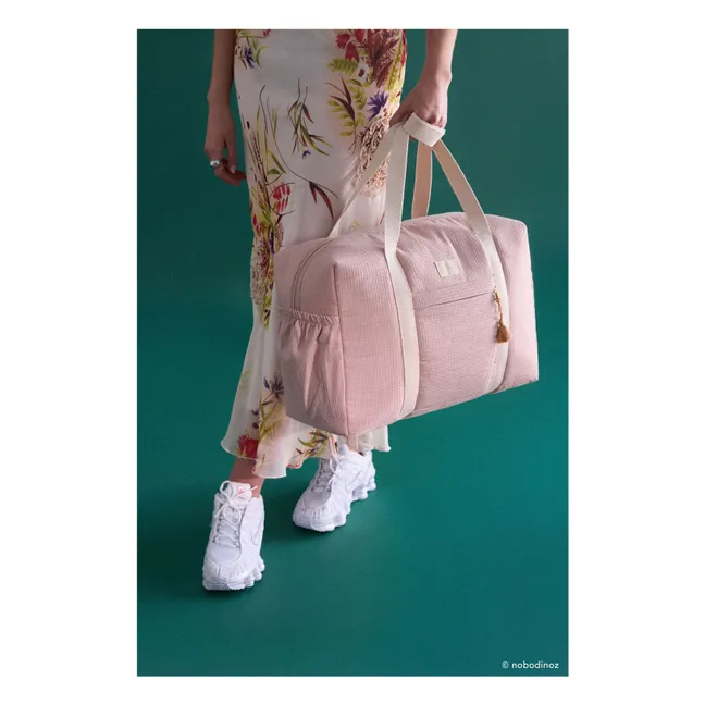 Waterproof maternity bag in organic cotton Opéra | Pale Pink