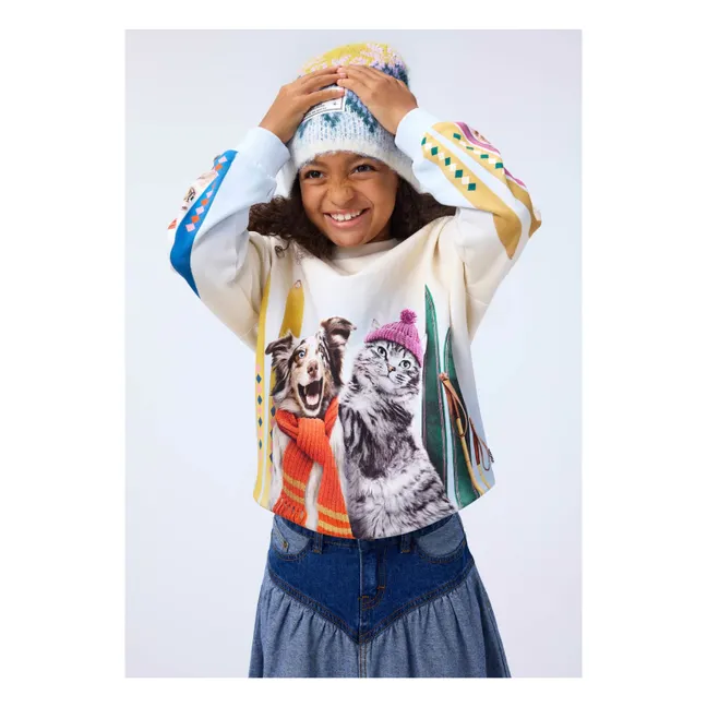 Sweat Maxi Kitty Miauu Coton Bio | Beige
