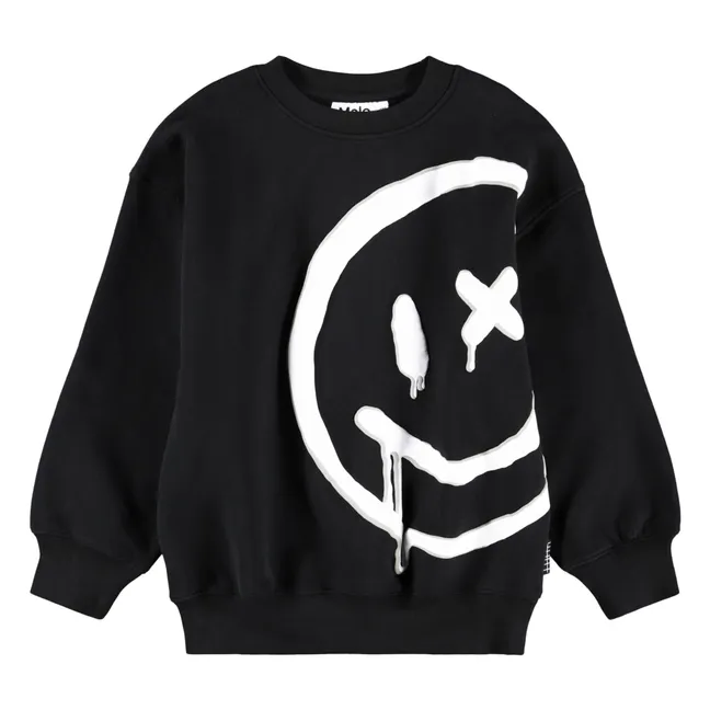 Sweat Mar Smiley Coton Bio | Noir