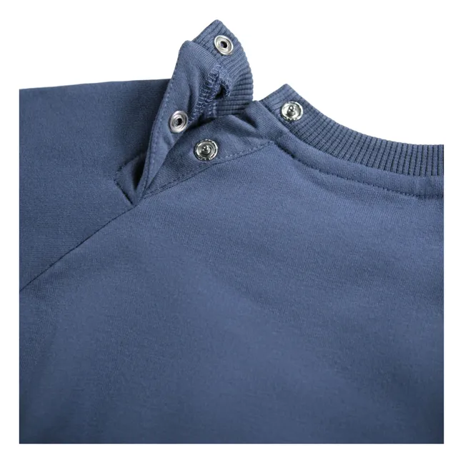 Sweat Disc Smiley Coton Bio | Bleu