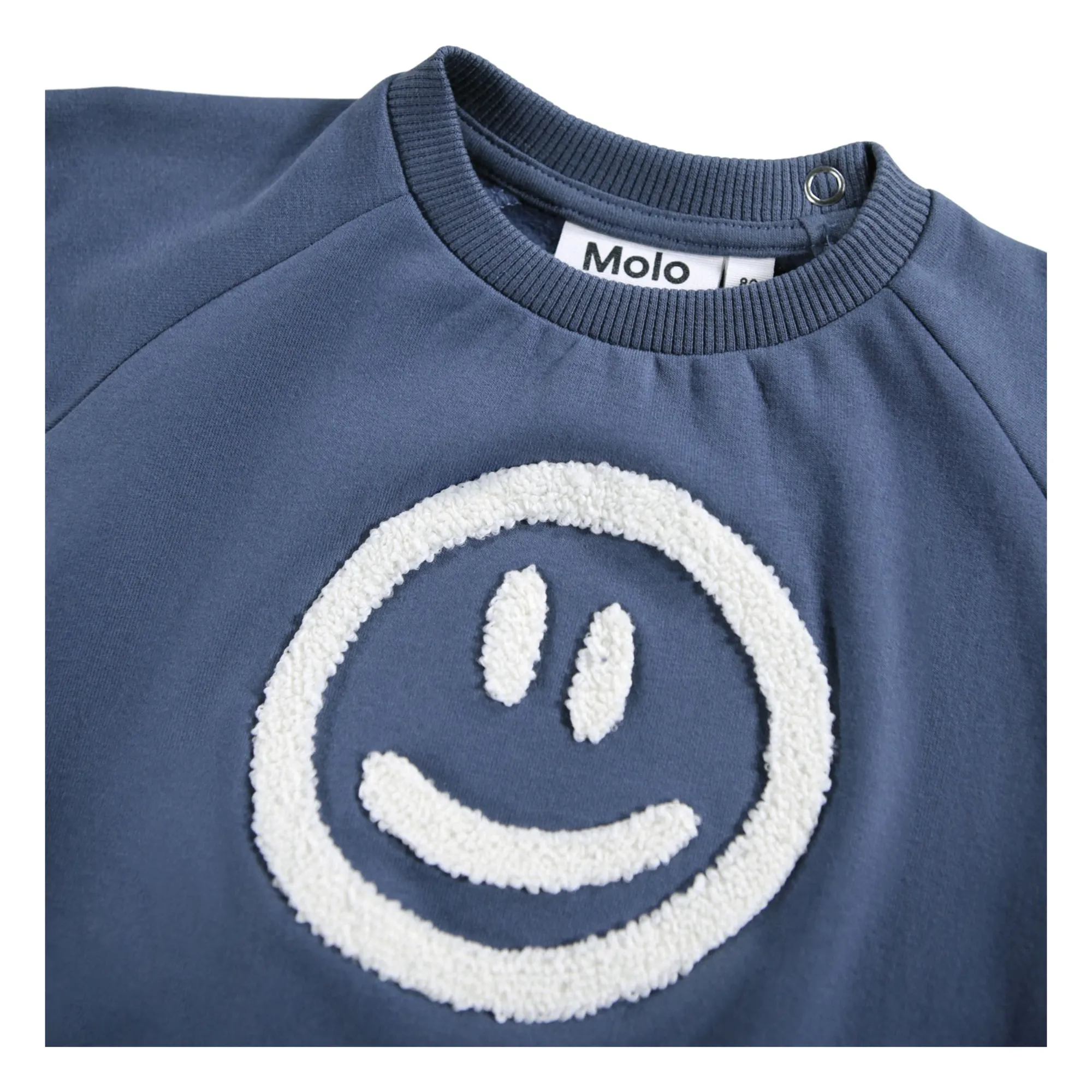 Sweat Disc Smiley Coton Bio | Bleu- Image produit n°2