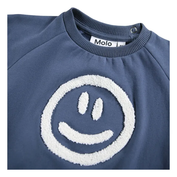 Sweat Disc Smiley Coton Bio | Bleu- Image produit n°2