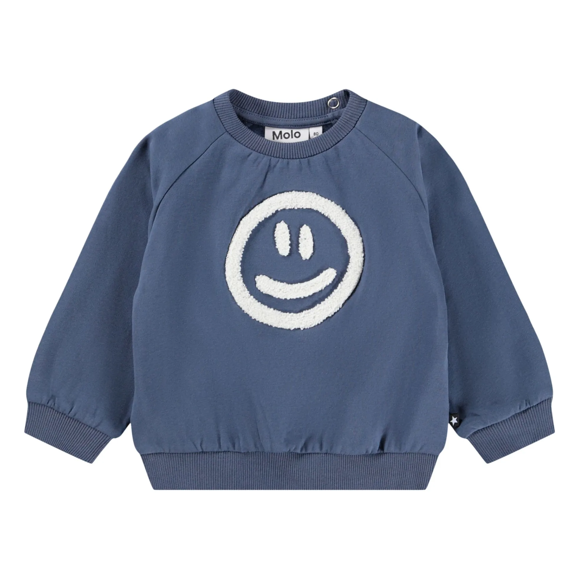 Sweat Disc Smiley Coton Bio | Bleu- Image produit n°0