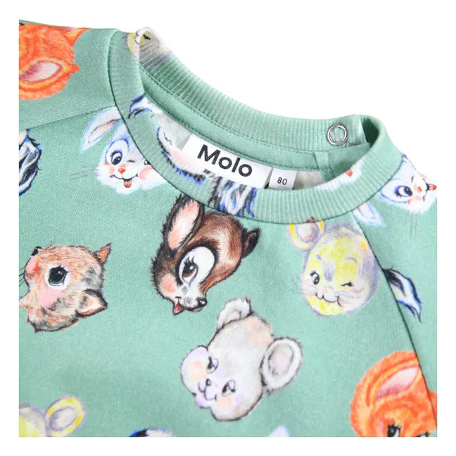 Sweat Disc Animaux Coton Bio | Vert