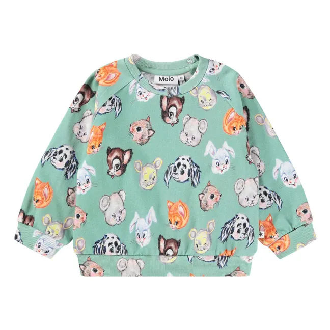 Sweat Disc Animaux Coton Bio | Vert