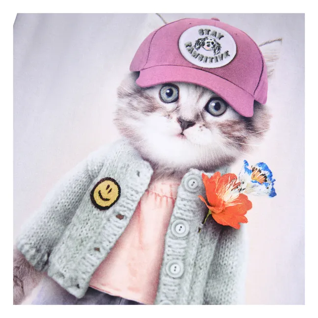 T-shirt Ragnhilde Kitty Miauu Coton Bio | Violet