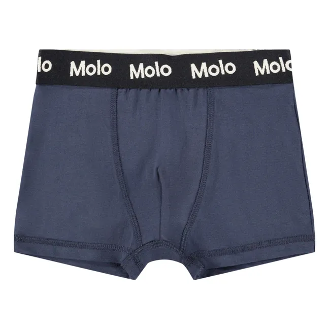Lot de 2 Caleçons Justin Moods Coton Bio | Bleu marine