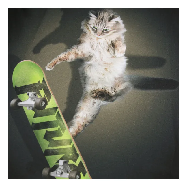 T-shirt Rube Skate Cat Coton Bio | Noir