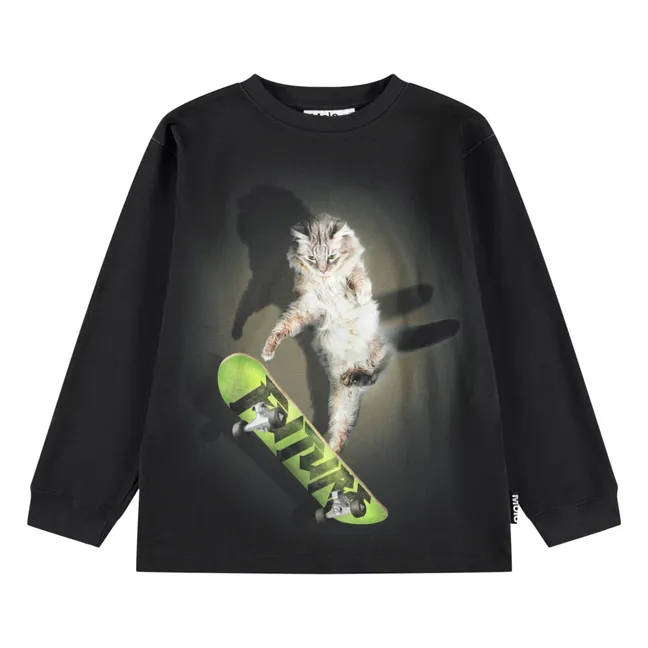 T-shirt Rube Skate Cat Coton Bio | Noir