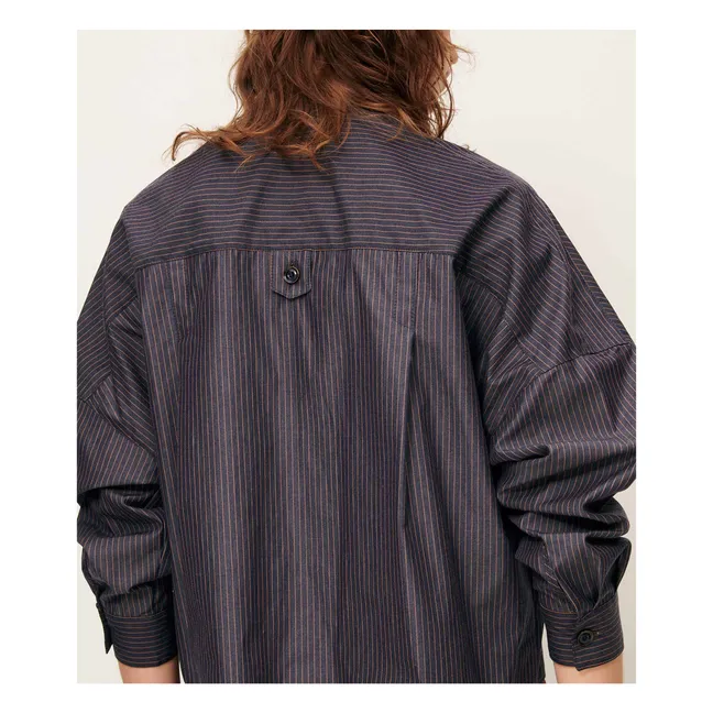 Orregia Striped Shirt | Dark Blue