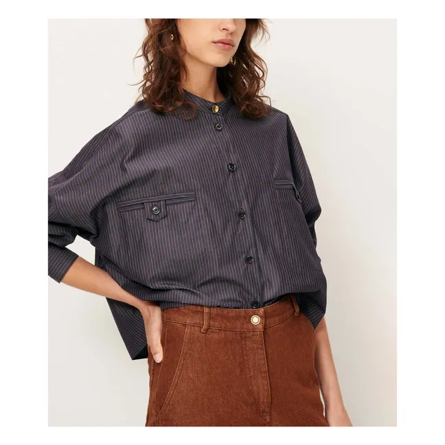 Orregia Striped Shirt | Dark Blue