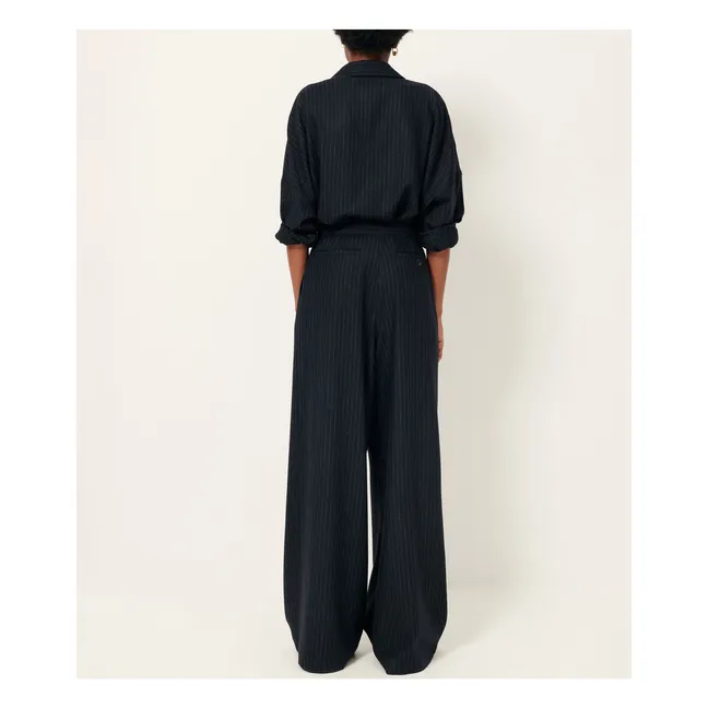 Orozco Striped Pants | Navy blue