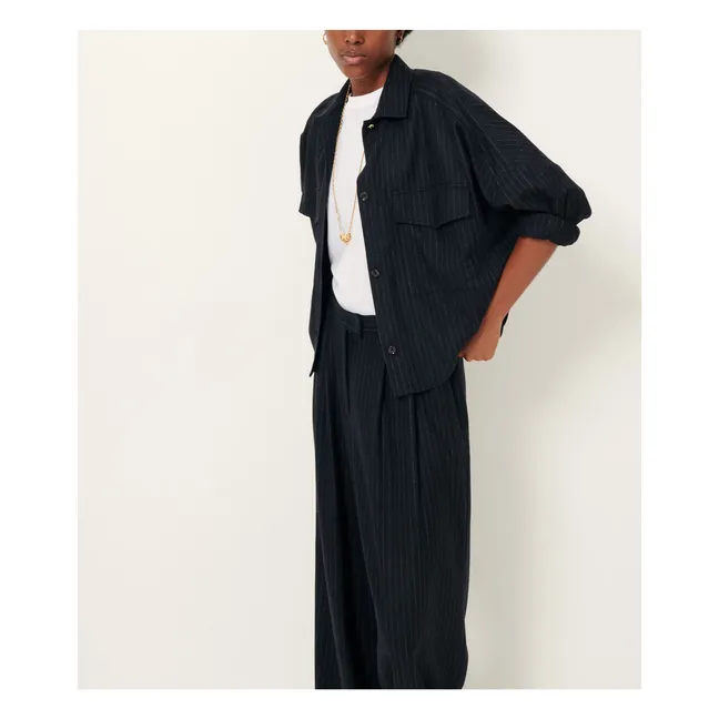 Pantalon Orozco Rayé | Bleu marine