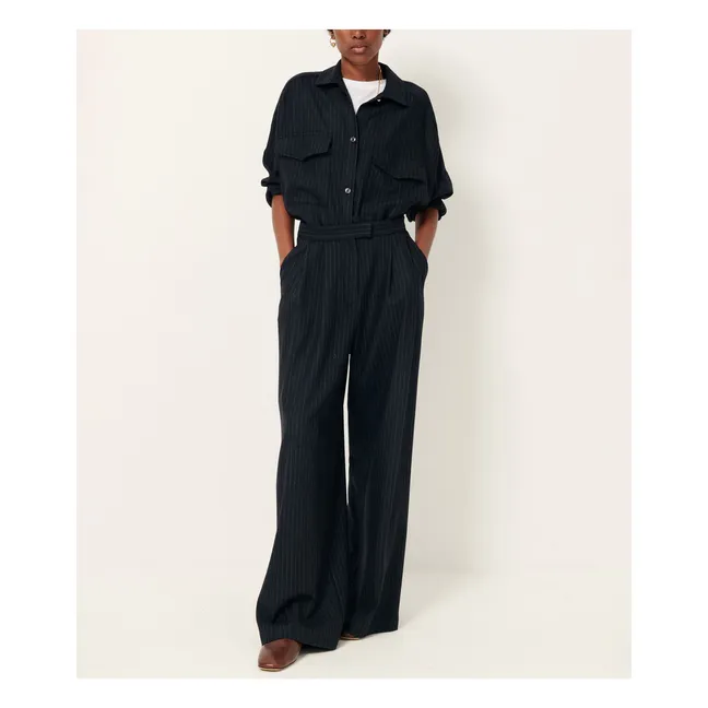 Orozco Striped Pants | Navy blue