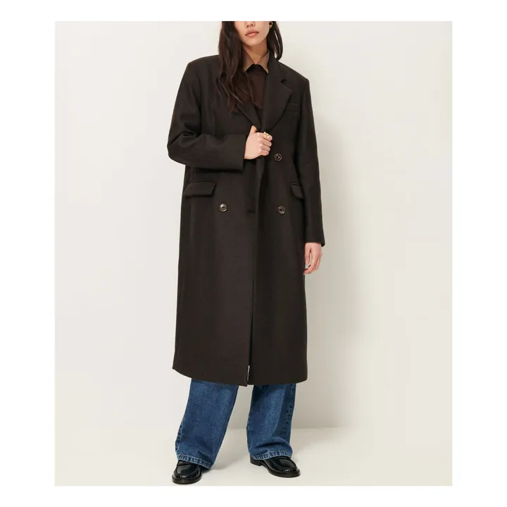 Manteau Nara Laine | Marron- Image produit n°3