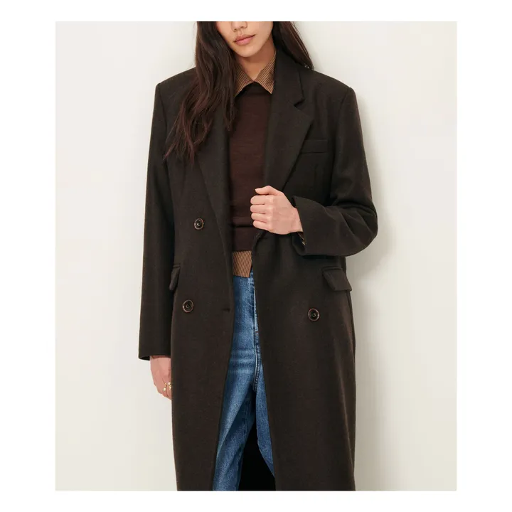 Manteau Nara Laine | Marron- Image produit n°1