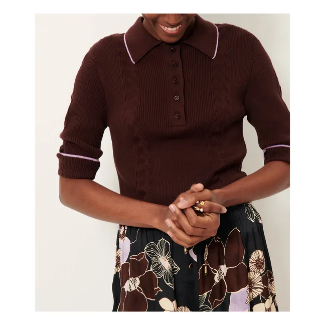 Polo Jodi Coton Bio | Marron