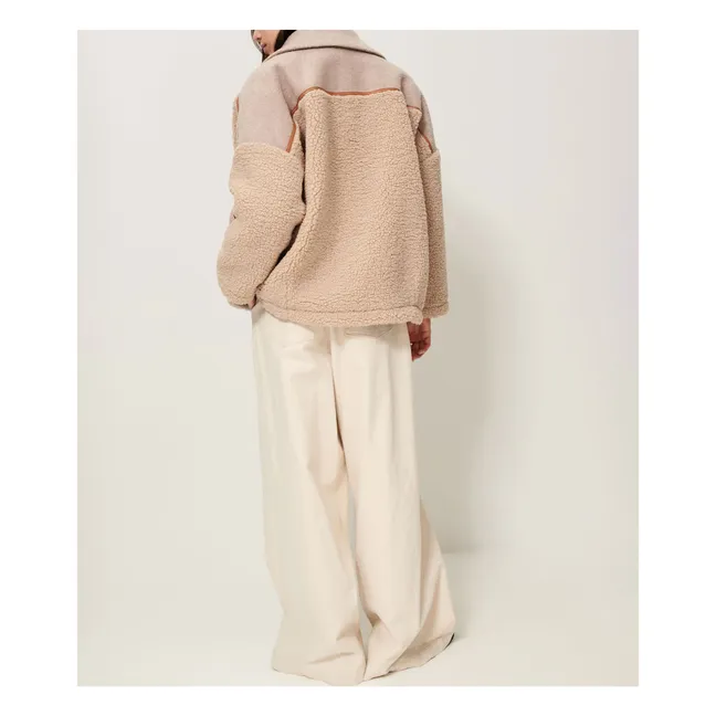 Icy Rocky Recycled Fiber Coat | Ecru