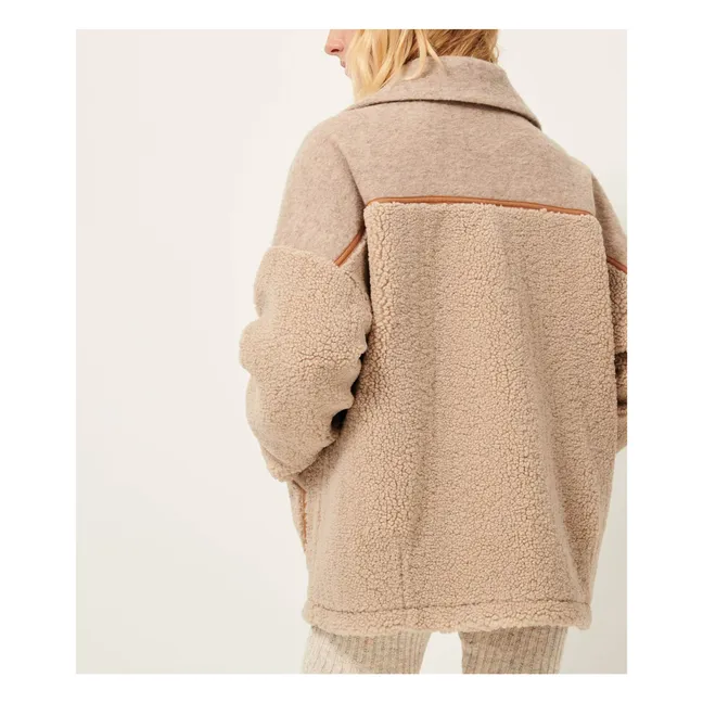 Icy Rocky Recycled Fiber Coat | Ecru