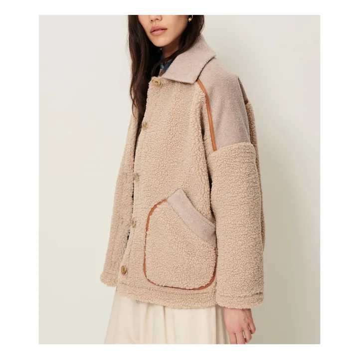 Icy Rocky Recycled Fiber Coat | Ecru- Product image n°3