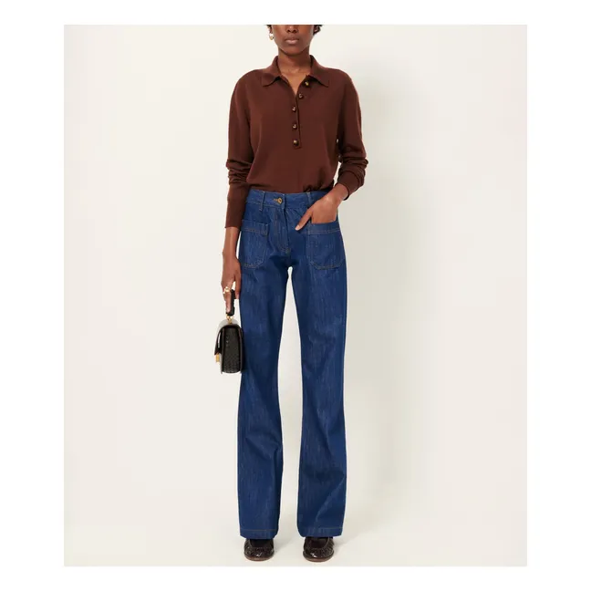 Pull Polo Yanaka Laine | Marron