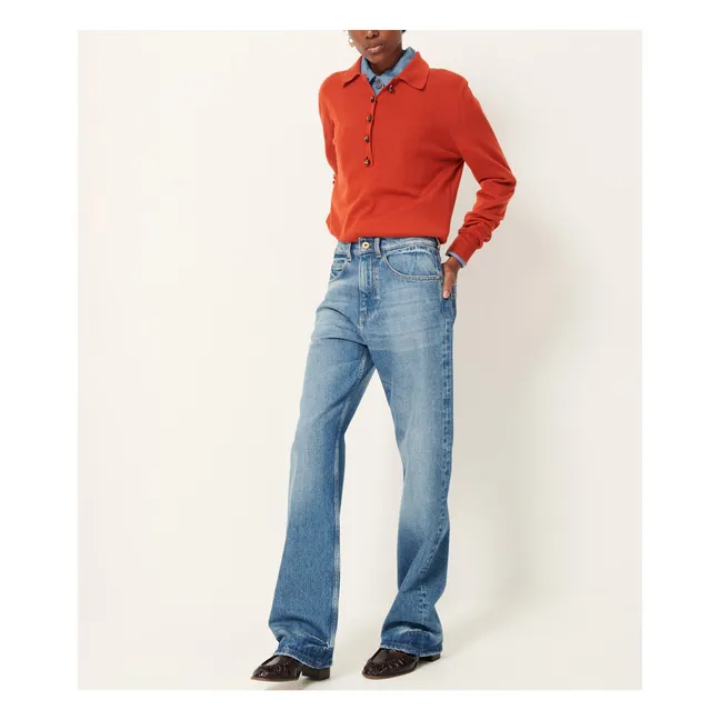 Pull Polo Yanaka Laine | Orange