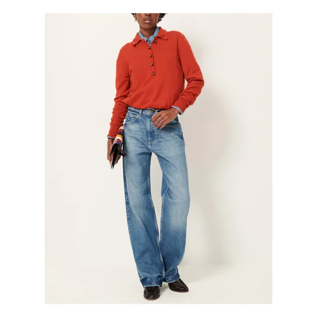 Pull Polo Yanaka Laine | Orange