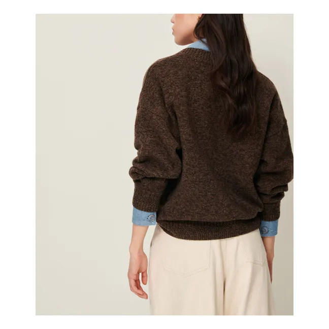 Gilet Oversize Sweet Monroe Laine Mérinos | Marron