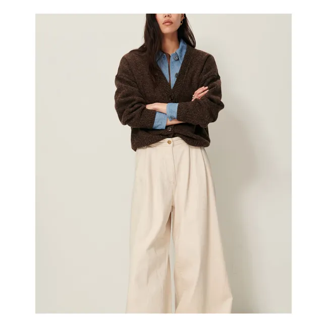 Gilet Oversize Sweet Monroe Laine Mérinos | Marron