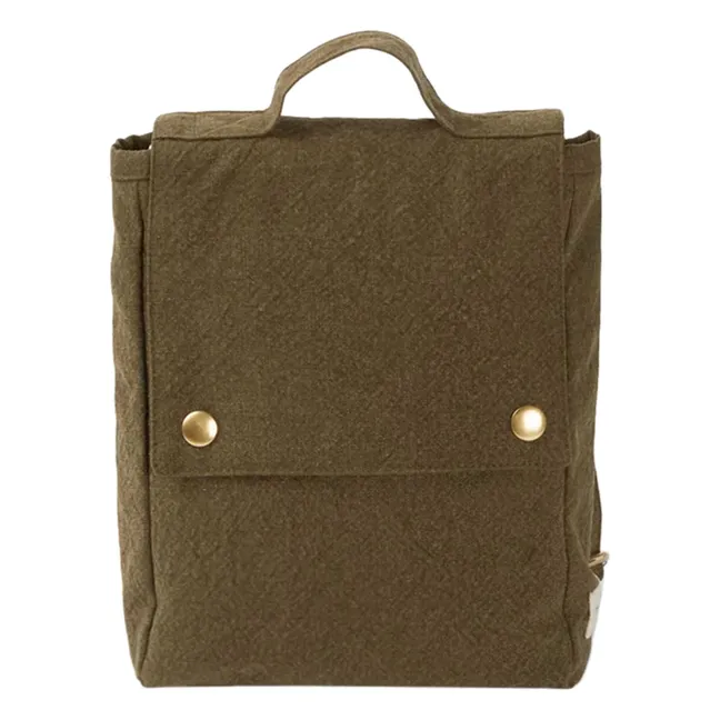 Sac à Dos Minimes Coton Recyclé | Vert kaki