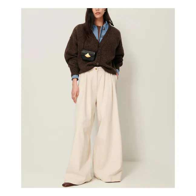 Gilet Oversize Sweet Monroe Laine Mérinos | Marron