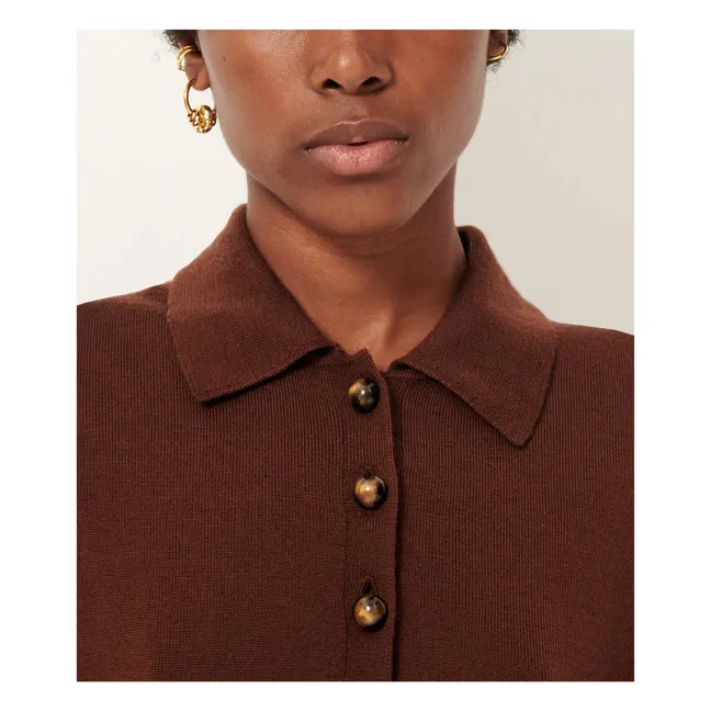 Pull Polo Yanaka Laine | Marron