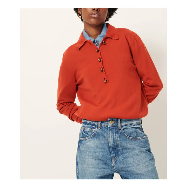 Pull Polo Yanaka Laine | Orange