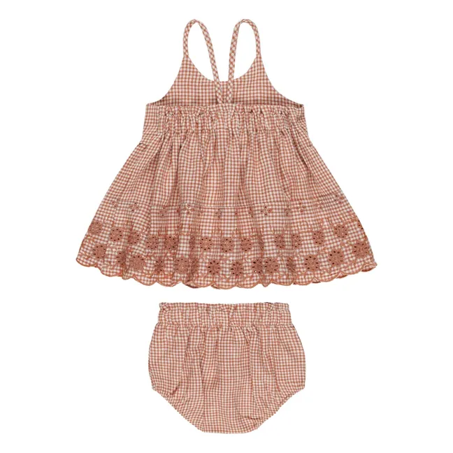Ensemble Zenni Top et Bloomer Vichy | Brique