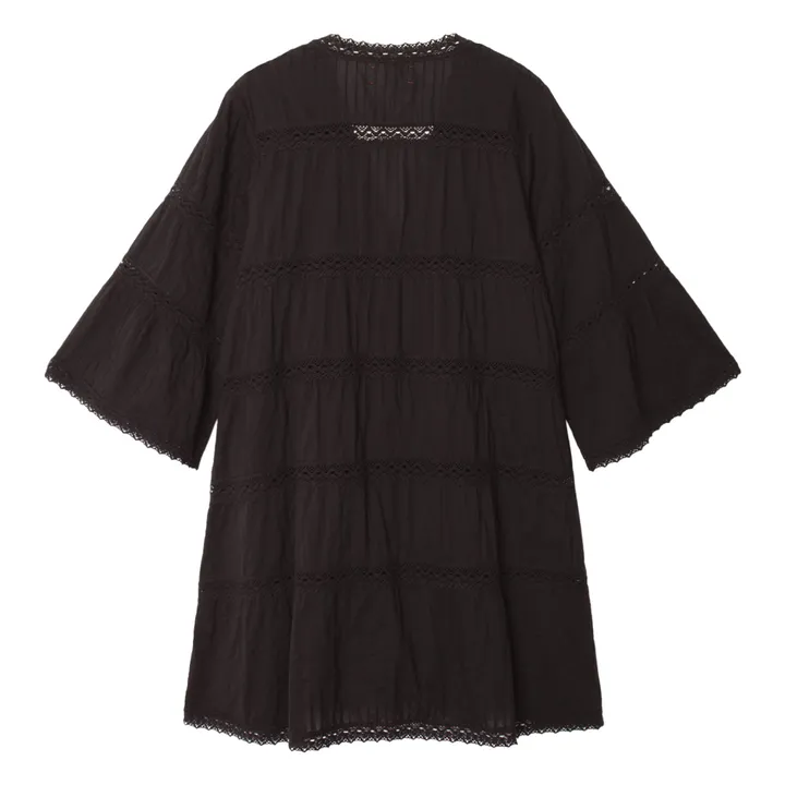 Robe Freda Voile de Coton | Noir- Image produit n°4